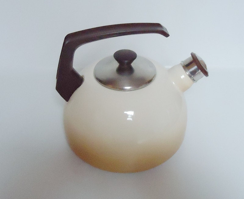 The european Enamel 70s Kettle.Usable.Modern Design. Haute Juice