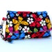 Wristlet with Flap, Corduroy Clutch - Colorful Butterflies on Black