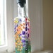Hand Painted Glass Pour Bottle, Soap, Oil, Vinegar Bottle, Orange, Purple, Red, Yellow, Green