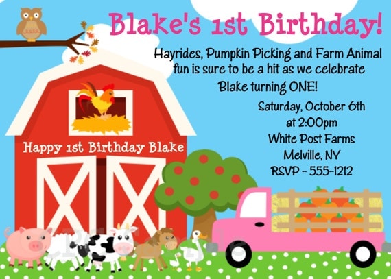 Farm Party Invitations Free 6