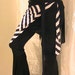 Tribal Belly dance Seaweed skirt, panel skirt , hip apron Dark Blue and White stripes SM-MED