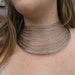 Vintage Space Age Metallic Dog Collar Necklace