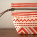 Native Stamp - Zip Pouch / Makeup Bag -Tangerine / Persimmon / Orange - Screen Print Organic Cotton
