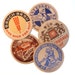 Vintage German Beer Coasters Letterpress Set of 5