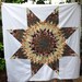 Beautiful Brown floral prints Beautiful star quilt top, Star patchwork, Ready to ship