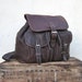 Vintage Pebbled Chocolate Brown Leather Rucksack Backpack