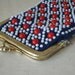 Vintage Beaded Red White Blue Coin Purse 1960's-70's