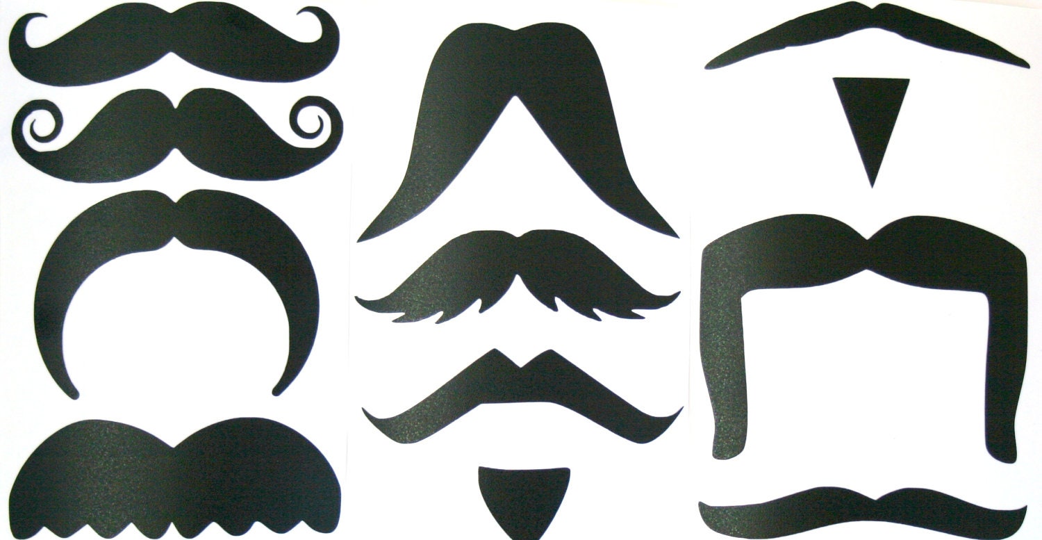 12 Different Mustache Stickers for your stache by ChalkAllAboutIt