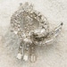 Art Deco Style Crystal Rhinestone Brooch Sweeping Comet Design with Arrows