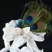 PEACOCK Flower Girl Halo with pearls and lace / IVORY peacock headband Peacock Wedding Hair