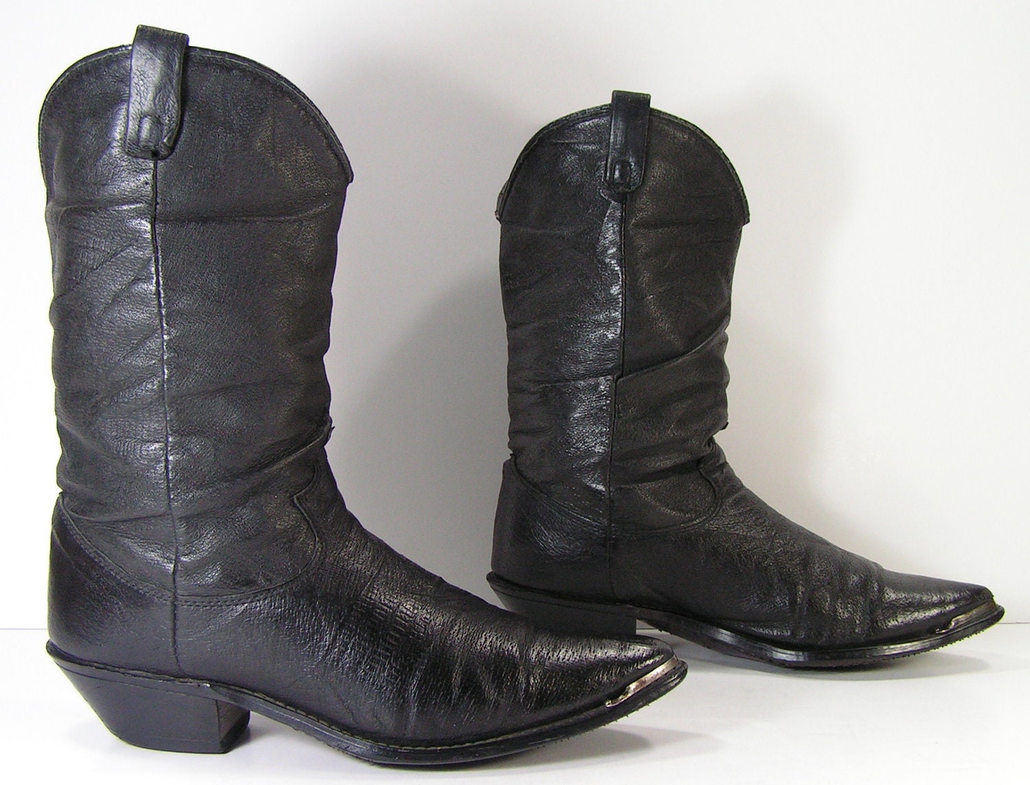 Dingo Slouch Cowboy Boots Womens 8.5 B M Black Leather Western