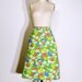 Vintage 1960s Skirt - 60s Wrap Skirt - Orange and Green Floral Print