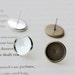 Brass Post Earring 8mm Round Bezel Cup Cabochon Mountings, 50PCS, 2 colors are available- antique bronze (EZ04), silver (EZ09)