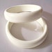White Bracelets Wide Vintage Bangles Set Of Two