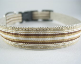 Brown Stripes hemp dog collar or leash