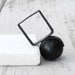 Total Black Lava Rock Ring, Oxidized Recycled Sterling Silver Ring, Geometric Square Ring, Santorini Jewelry 2013, Size 8