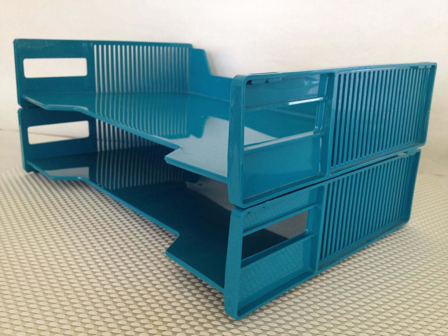 Turquoise Letter Trays by Eldon