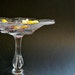 Vintage Glass Compote / Etched Pedestal Candy Bowl