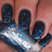 Nail polish - "When Planets Collide" bright blue glitter in a black jelly base -13ml bottle
