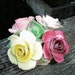 Antique 1930s Shabby Chic Staffordshire Bone China Rose Paper Weight Mint Condition