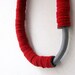 red felt geometric tube bold necklace with a ceramic grey curve bead-contemporary jewelry