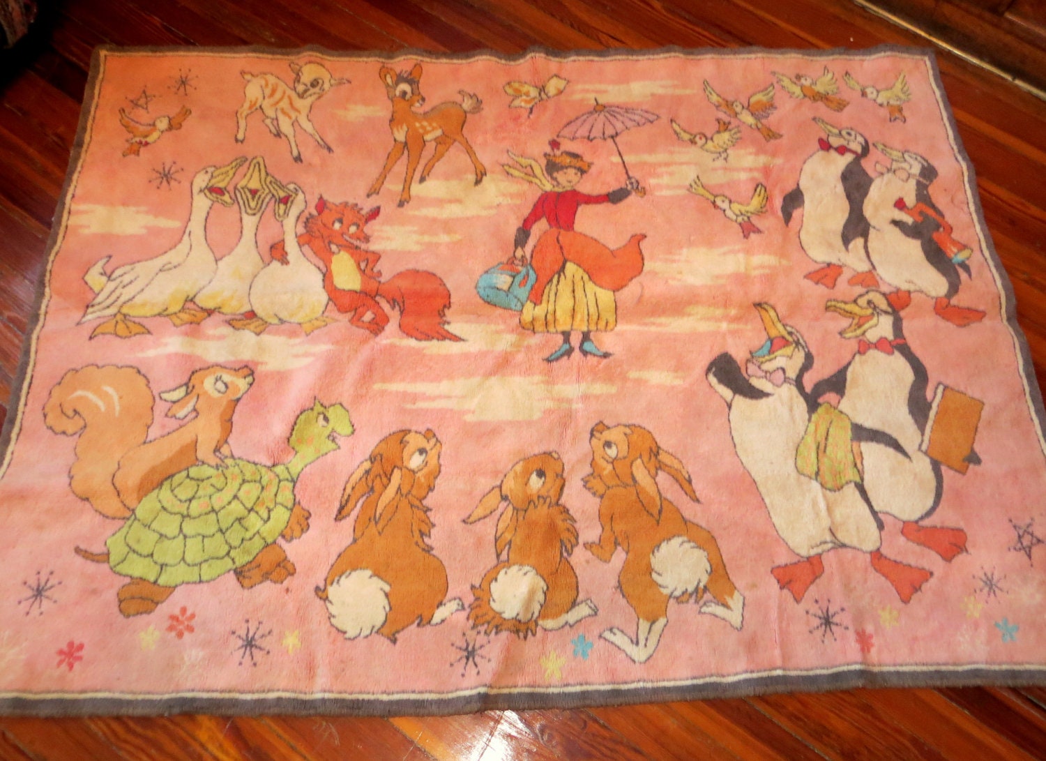 ON HOLD Vintage Walt Disney Rug by GILDASCLOSET on Etsy