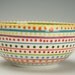Colorful Stripes and Dots Bowl Cereal Soup Salad Hand Painted Dinnerware