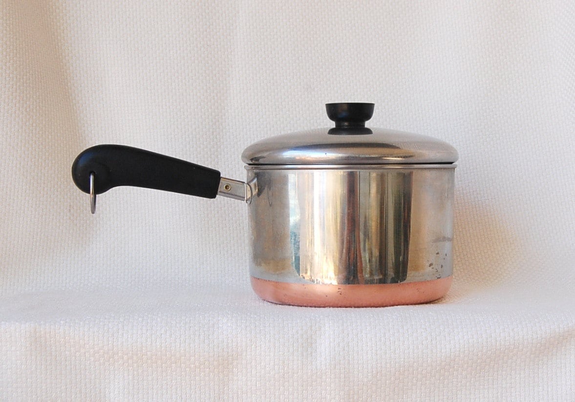 Vintage Revere Ware 3 Quart 1801 Copper Clad Stainless Steel