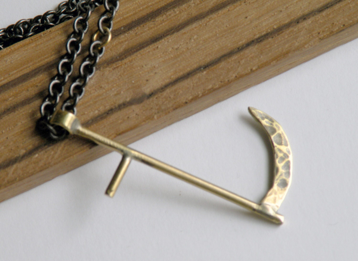 Brass Scythe Necklace