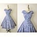 50's Floral Dress // Vintage 1950's Floral Print Chiffon Garden Party Mad Men Cocktail Dress L XL