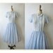 50's Shirtwaist Dress // Vintage 1950's Dotted Voile Tuxedo Shirtwaist Garden Party Dress S