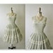 50's Summer Dress // Vintage 1950's Floral Embroidered Gingham Cotton Garden Party Summer Dress M