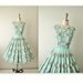 Vintage 50's Dress // Vintage 50s Mid Century Op Art Print Cotton Garden Party Summer Day Dress S M