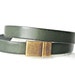 Dark green leather bracelet double wrapped with magnetic clasp