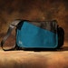 Leather Camera Bag - London Line - Medium DSLR - IN STOCK Teal Patent Leather