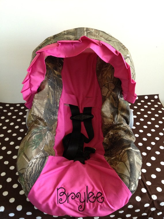 3 Piece Set REALTREE CAMO fabric infant Car Seat Cover and