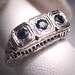 Antique Ceylon Sapphire Wedding Ring Vintage Art Deco