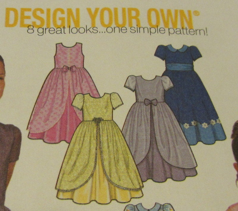 Girls Princess Dress Pattern 8 different views Simplicity