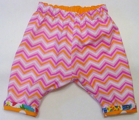 Reversible Poofy baby pants for baby 0-3mos by FernHillFashions