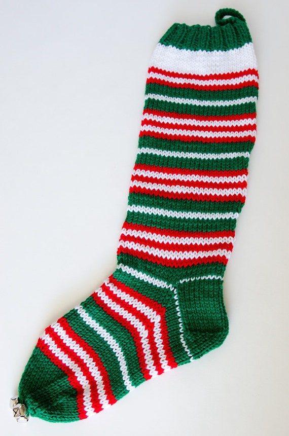 Striped Knit Christmas Stocking Personalizable