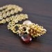 Fall Pinecone Necklace Bridesmaid Wedding Genuine Garnet Taupe Freshwater Pearl Pine Cone Gold Autumn Gold Jewelry Complimentary Shipping