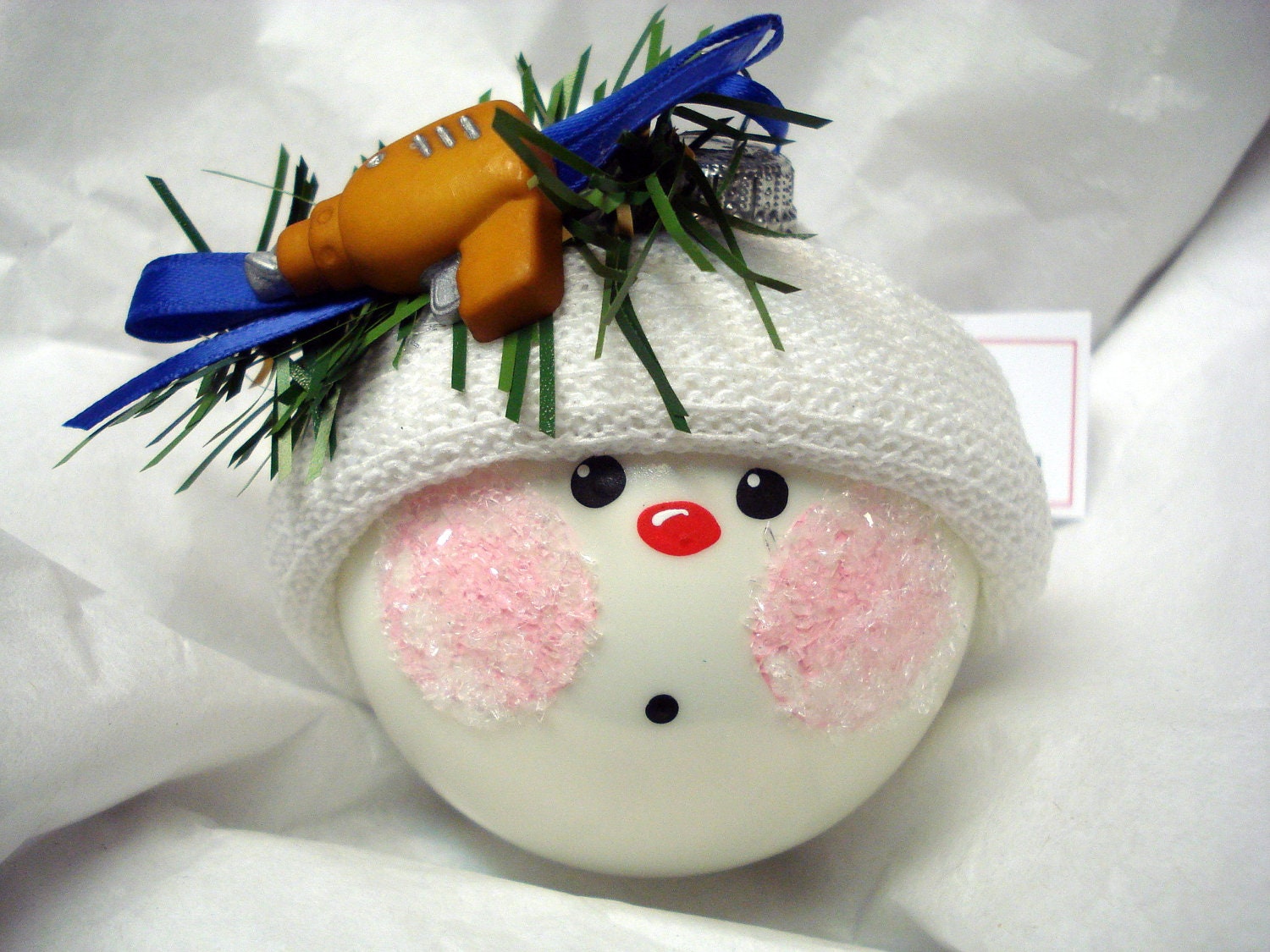 Items similar to Construction Drill Christmas Ornament Snowball Hand ...
