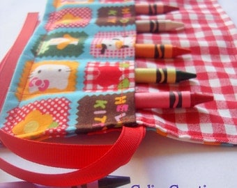 Crayon Roll Up Crayon Holder Hello Kitty - Holds 8 Crayons