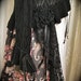Bohemian Gypsy Sweater Coat, black boho upcycled clothing, altered couture, MEDIUM LARGE