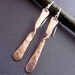 Argentium Sterling Silver and Reclaimed Coppper Earrings. Dangle Earrings. Hand Forged Twisted Copper Jewelry. Hammered Earrings.