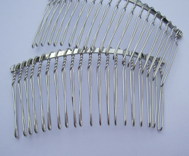 Silver combs100pcs Silver Plated Metal Hair Combs by DIYartworld