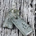 Grey Ceramic Earrings in Handmade Felt Jewelry Pouch