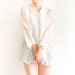 Vintage Lace Crochet Floral Embroidery Button Up Blouse - Scalloped Collar and Hem