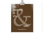Beer Print, Love Print, Kitchen Print, Office Print, 11x14 Print, Brown, White, Fall,  Ampersand, Unisex, Gifts for Him, Gifts under 25