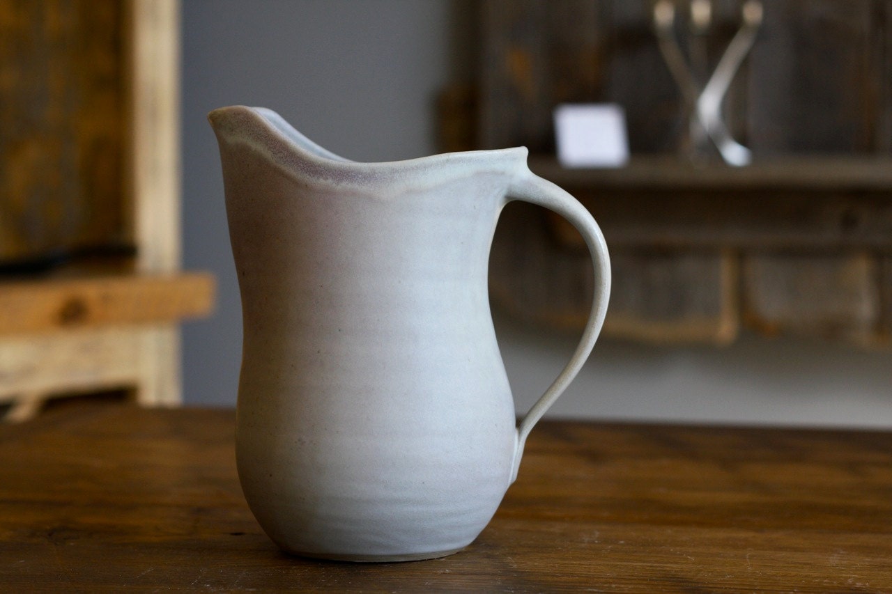 Ceramic Pitcher Pottery Vase in Soft Matte Dusty Purple